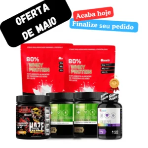 ( ÚLTIMO DIA DA OFERTA) - Kit 2 Whey 1KG +2 Creatinas 250g +Pré-Treino Haze 300g +Multivitamínico 120caps