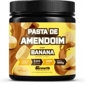 PASTA DE AMENDOIM SABOR BANANA 500G - GROWTH SUPPLEMENTS